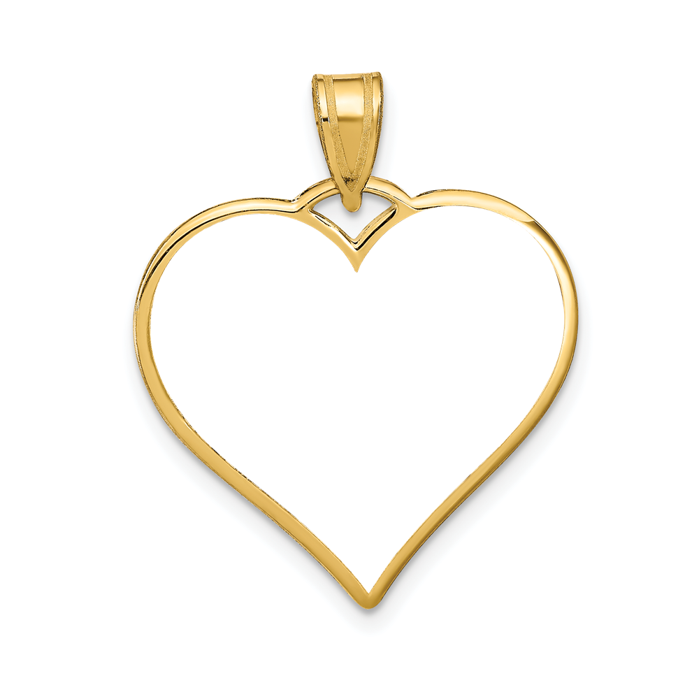 Sterling Silver/Gold-plated Large Heart Picture Jewelry Pendant