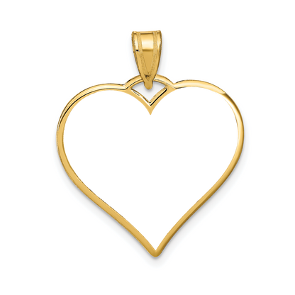 Sterling Silver/Gold-plated Large Heart Picture Jewelry Pendant