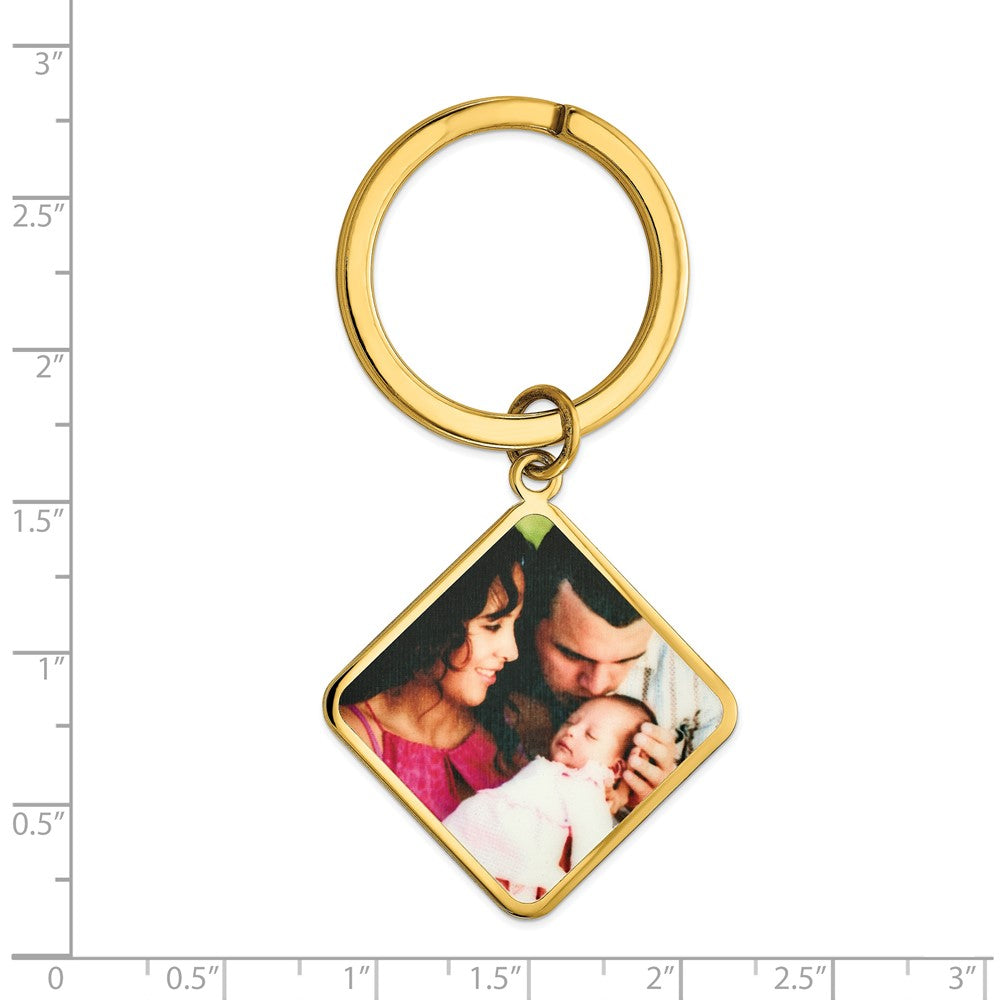 Sterling Silver/Gold-plated Picture Jewelry Key Chain