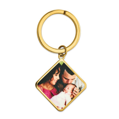 Sterling Silver/Gold-plated Picture Jewelry Key Chain