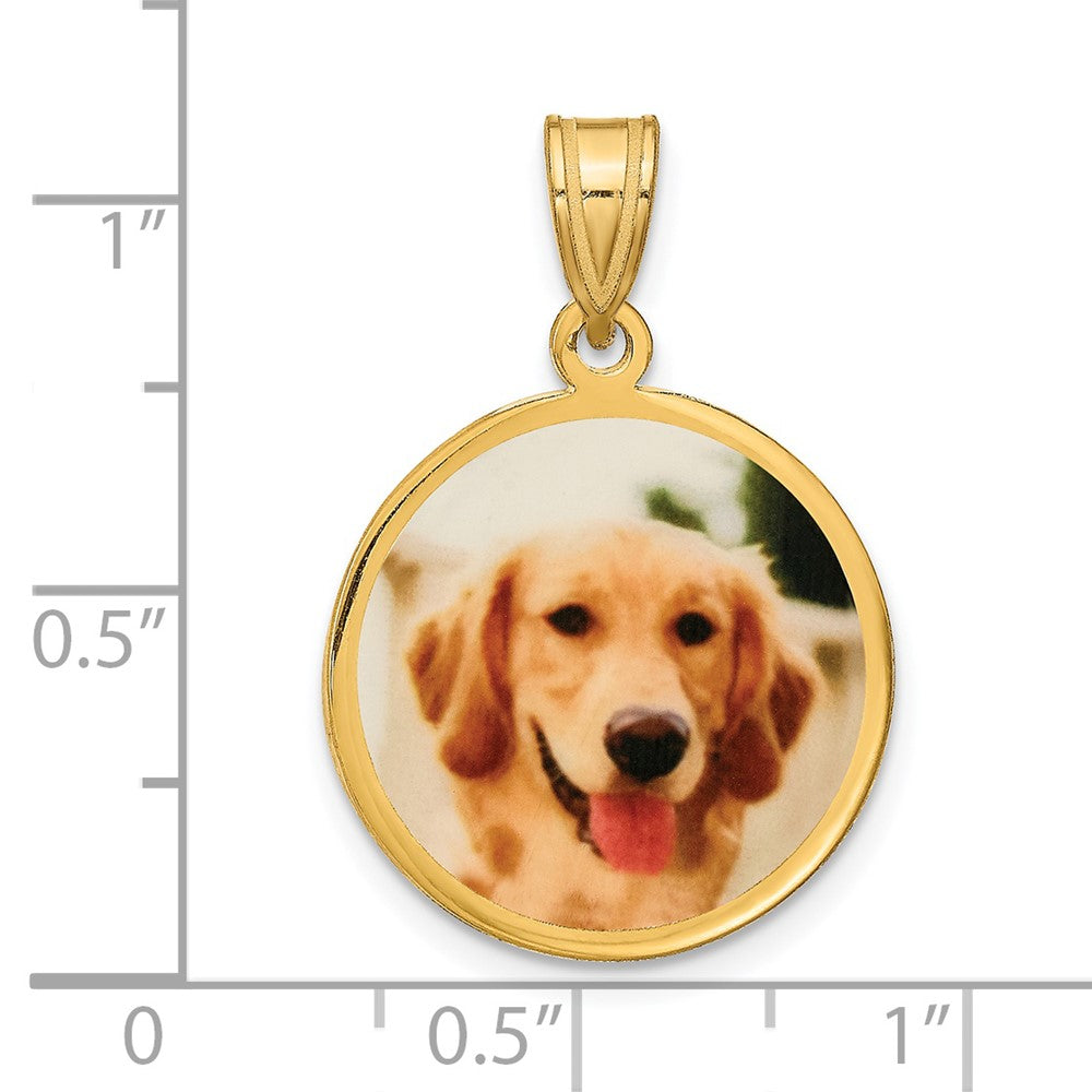 Sterling Silver/Gold-plated Medium Picture Jewelry Disc Pendant
