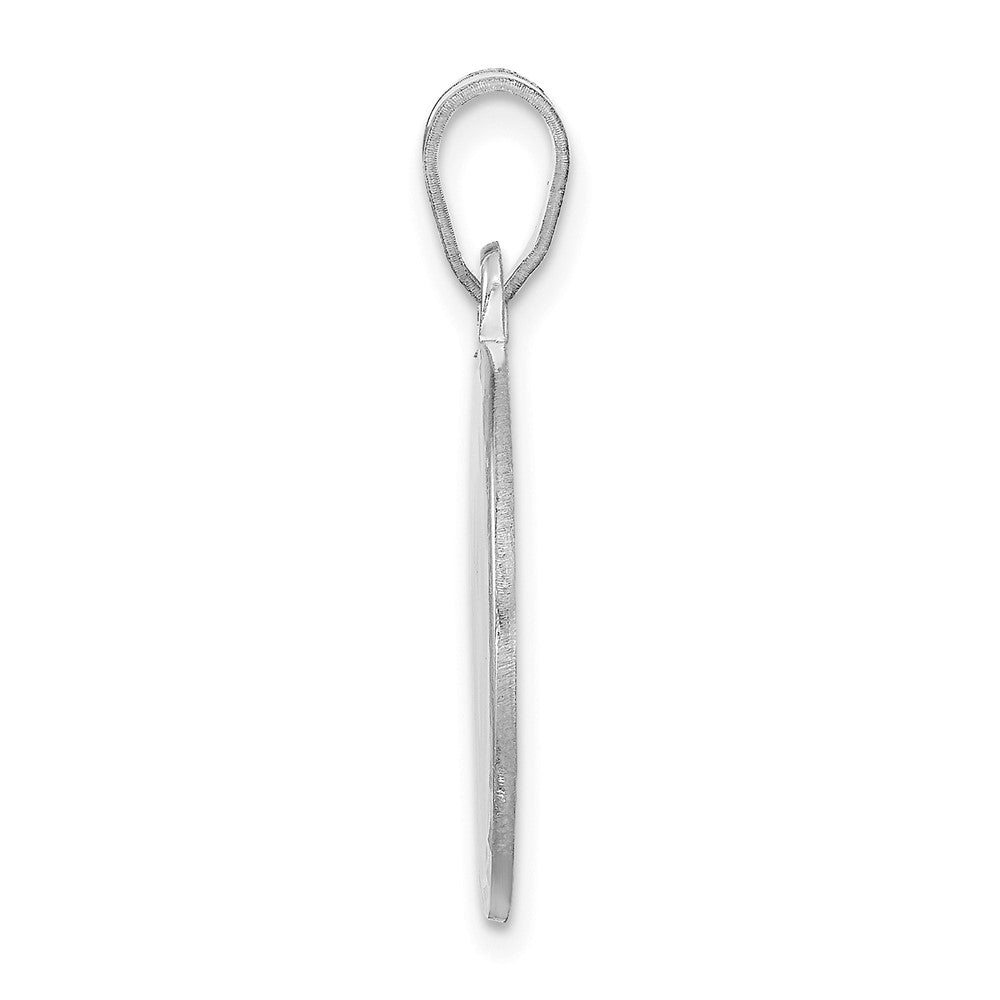 SS/Rhodium-plated Medium Diamond-cut Picture Jewelry Disc Pendant