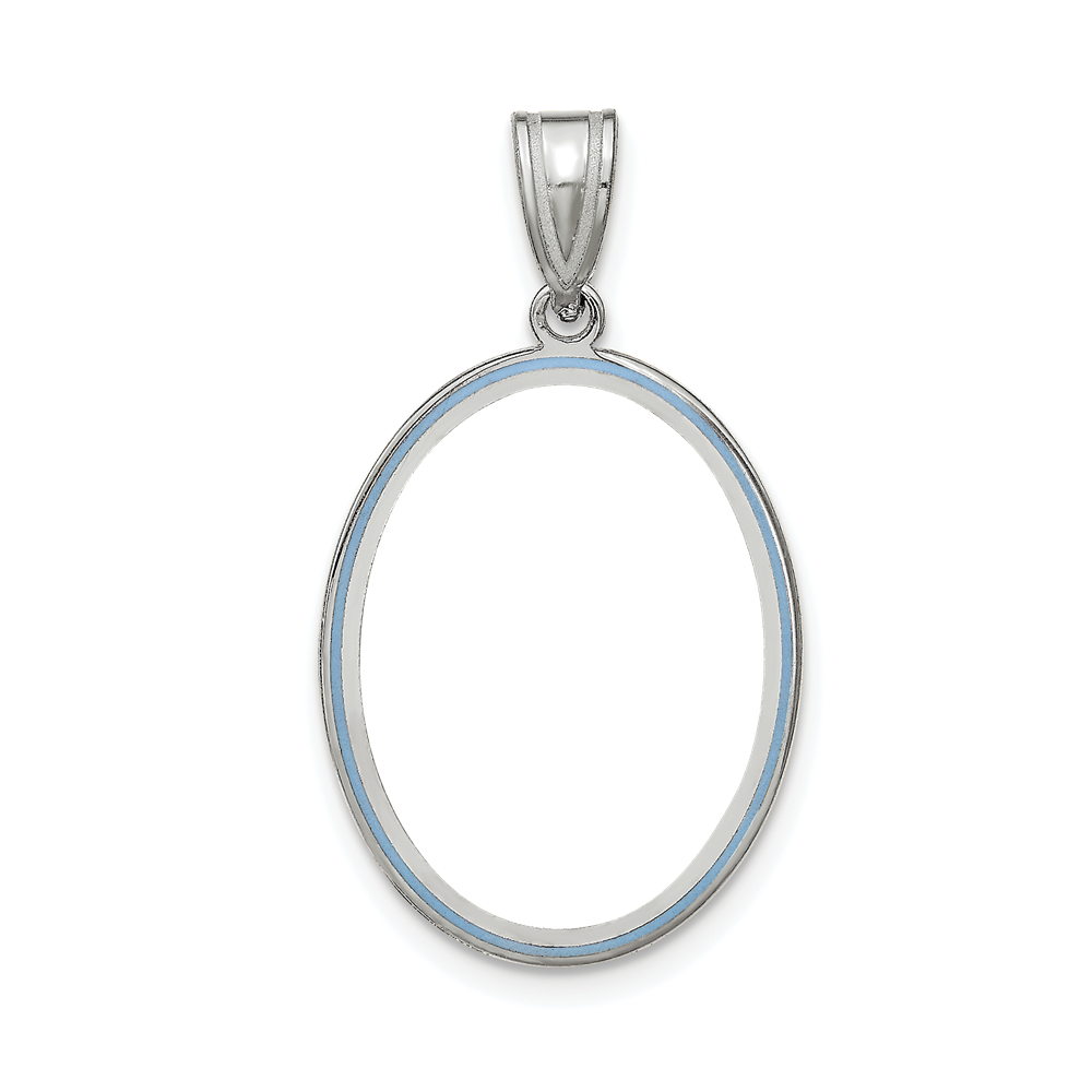 Sterling Silver/Rhodium-plated Medium Oval Picture Jewelry Pendant