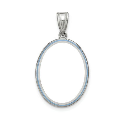 Sterling Silver/Rhodium-plated Medium Oval Picture Jewelry Pendant