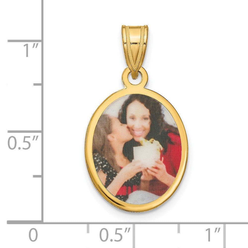 Sterling Silver/Gold-plated Small Oval Picture Jewelry Pendant