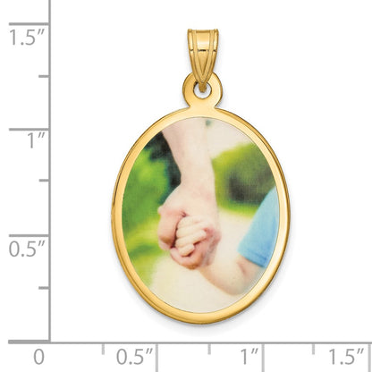 Sterling Silver/Gold-plated Large Oval Picture Jewelry Pendant