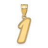 14k Brushed Border Script  Number 1 Pendant