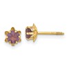 14k Madi K 4mm Round CZ February Birthstone Screwback Post Earrings