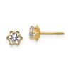 14k Madi K 4mm Round CZ April Birthstone Screwback Post Earrings