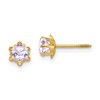 14k Madi K 4mm Round CZ June Birthstone Screwback Post Earrings