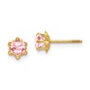 14k Madi K 4mm Round CZ October Birthstone Screwback Post Earrings