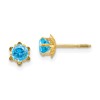 14k Madi K 4mm Round CZ December Birthstone Screwback Post Earrings