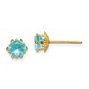 14k Madi K 5mm Round CZ March Birthstone Post Earrings