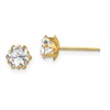 14k Madi K 5mm Round CZ April Birthstone Post Earrings