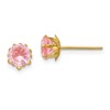 14k Madi K 5mm Round CZ October Birthstone Post Earrings