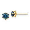 14k Madi K 5mm Round CZ December Birthstone Post Earrings
