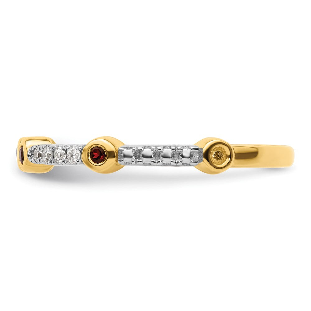 14k Stackable Expressions Garnet and Diamond Ring
