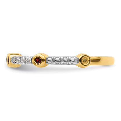 14k Stackable Expressions Garnet and Diamond Ring