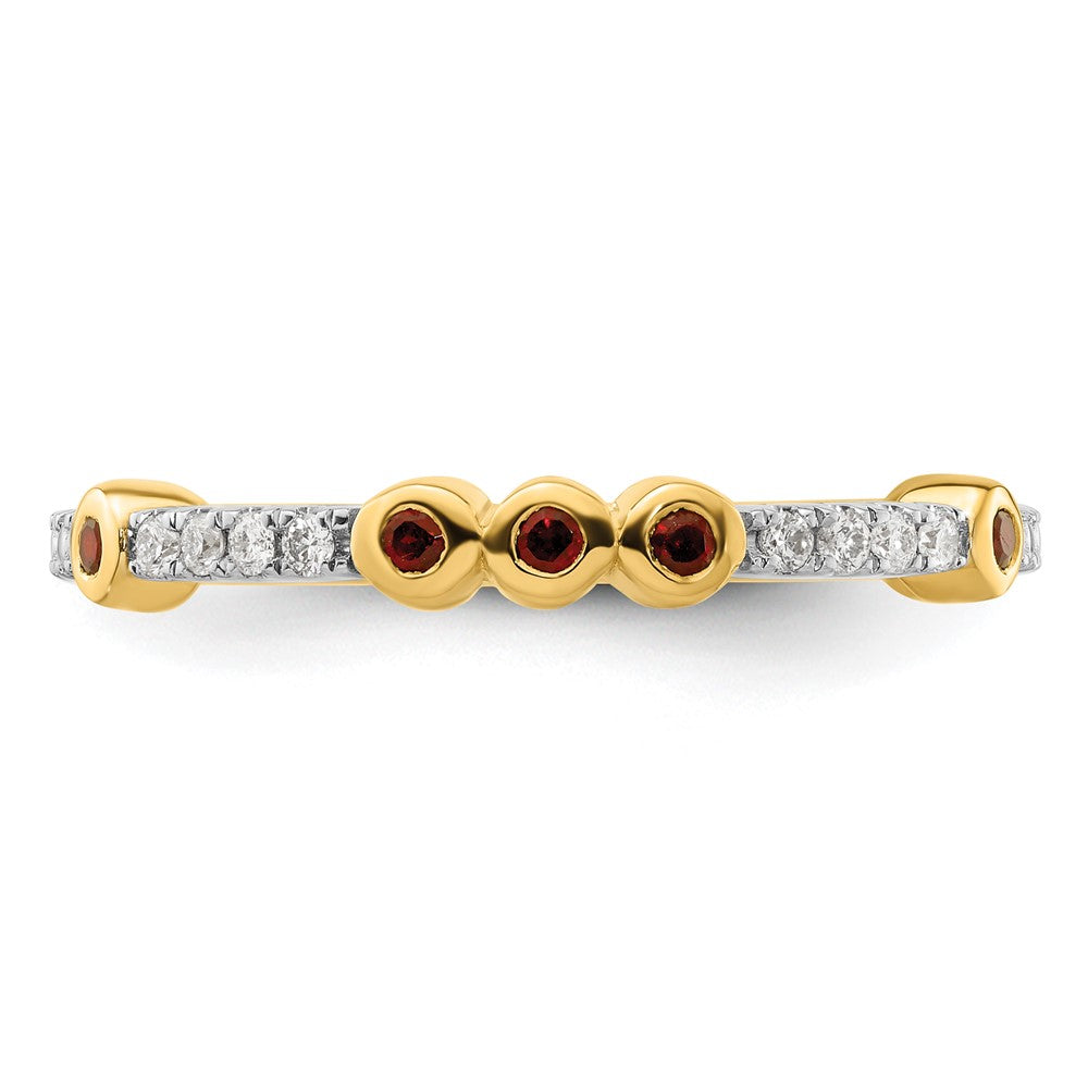 14k Stackable Expressions Garnet and Diamond Ring