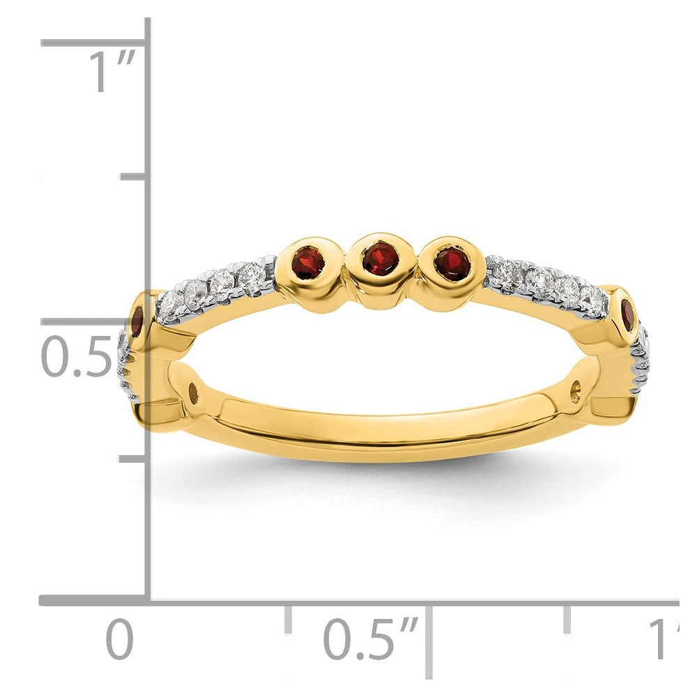 14k Stackable Expressions Garnet and Diamond Ring