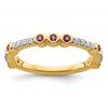 14k Stackable Expressions Amethyst and Diamond Ring