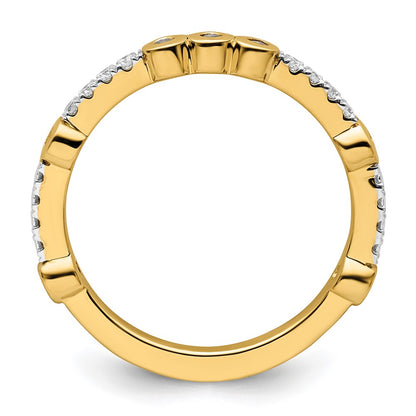 14k Stackable Expressions White Topaz and Diamond Ring