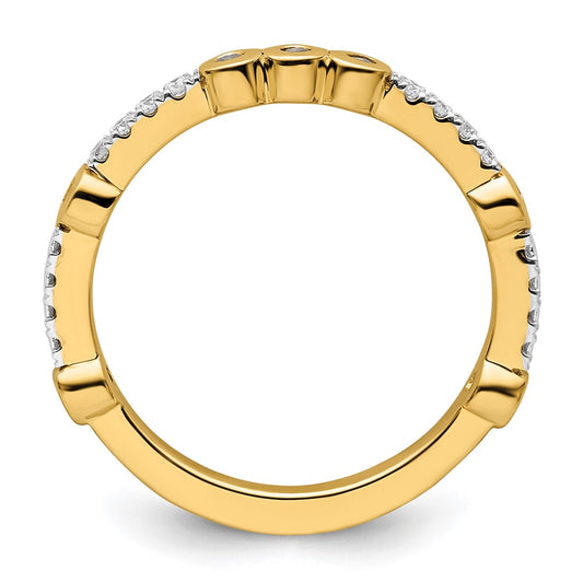 14k Stackable Expressions White Topaz and Diamond Ring