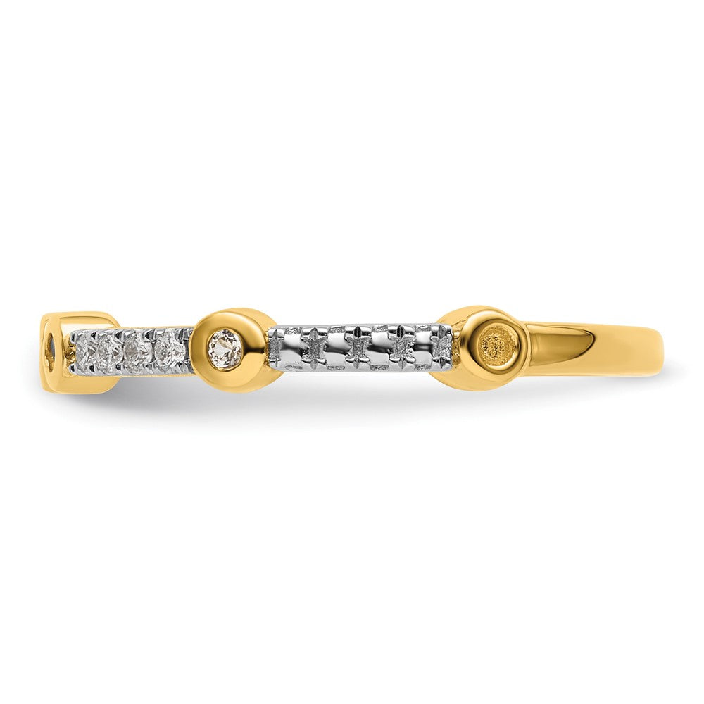 14k Stackable Expressions White Topaz and Diamond Ring