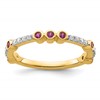 14k Stackable Expressions Rhodolite Garnet and Diamond Ring
