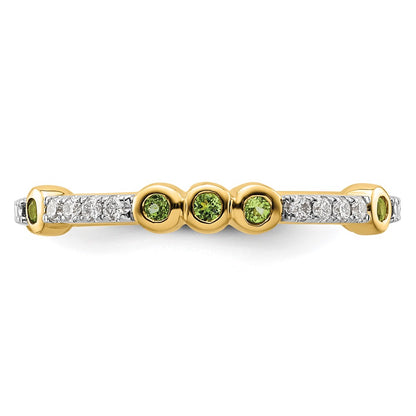 14k Stackable Expressions Peridot and Diamond Ring
