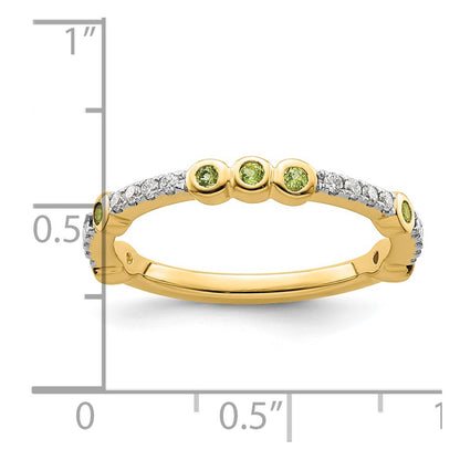14k Stackable Expressions Peridot and Diamond Ring