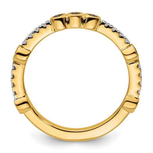 14k Stackable Expressions Created Sapphire and Diamond Ring