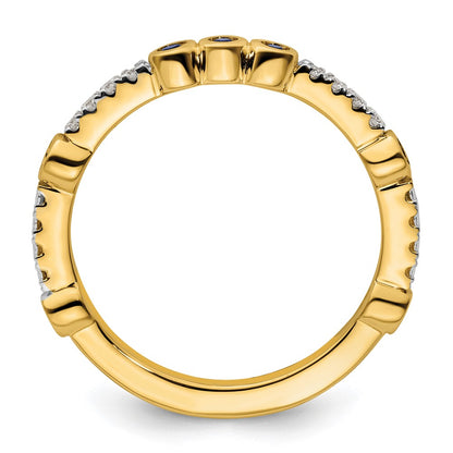 14k Stackable Expressions Created Sapphire and Diamond Ring