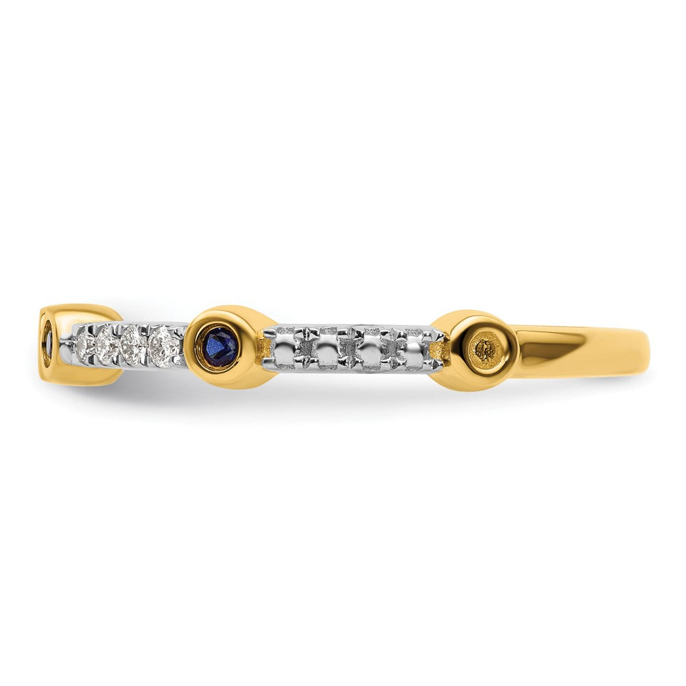 14k Stackable Expressions Created Sapphire and Diamond Ring