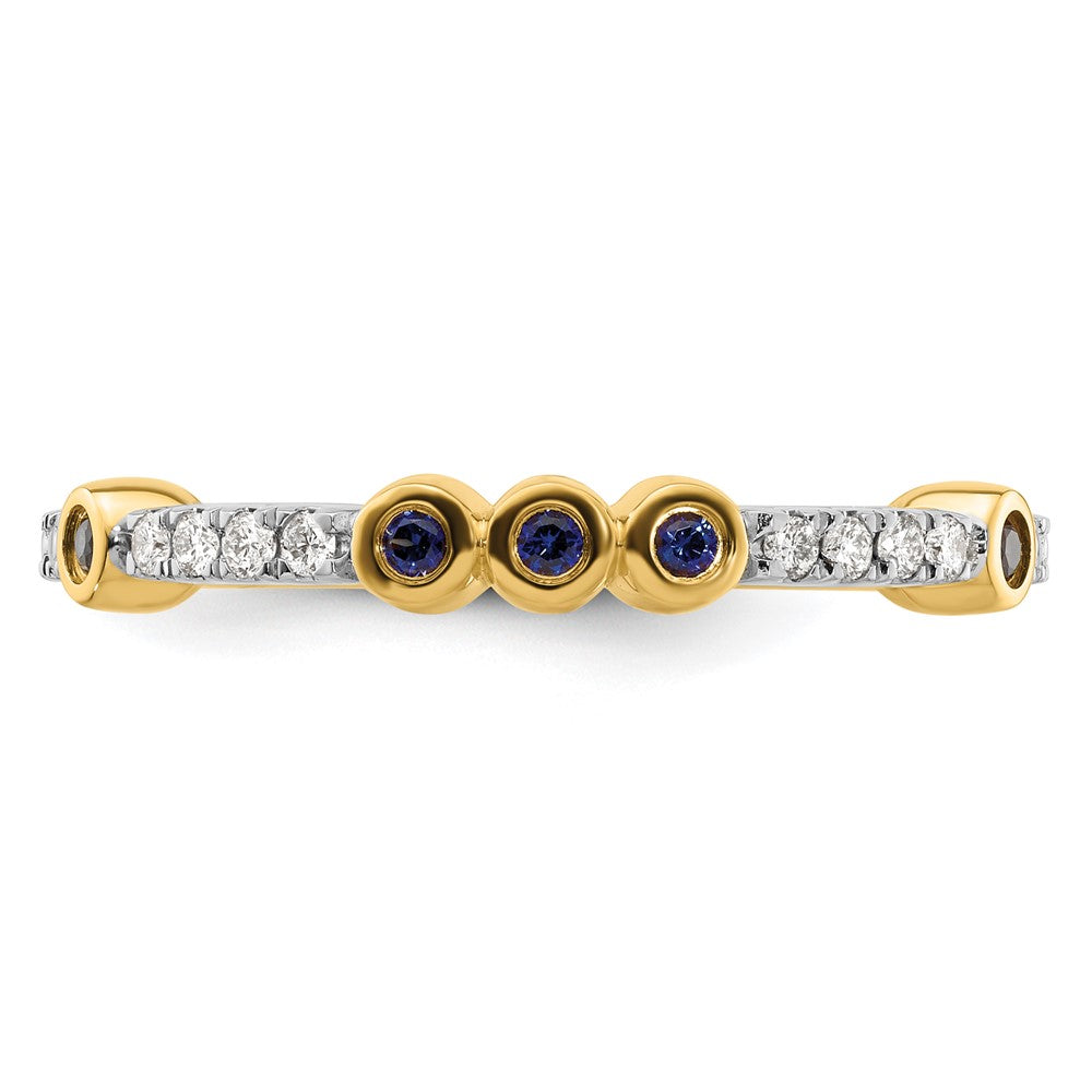 14k Stackable Expressions Created Sapphire and Diamond Ring