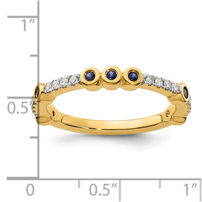 14k Stackable Expressions Created Sapphire and Diamond Ring