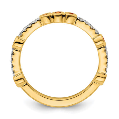 14k Stackable Expressions Citrine and Diamond Ring