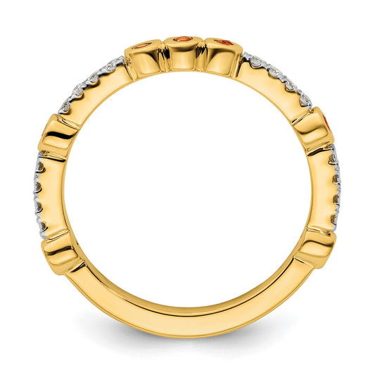 14k Stackable Expressions Citrine and Diamond Ring