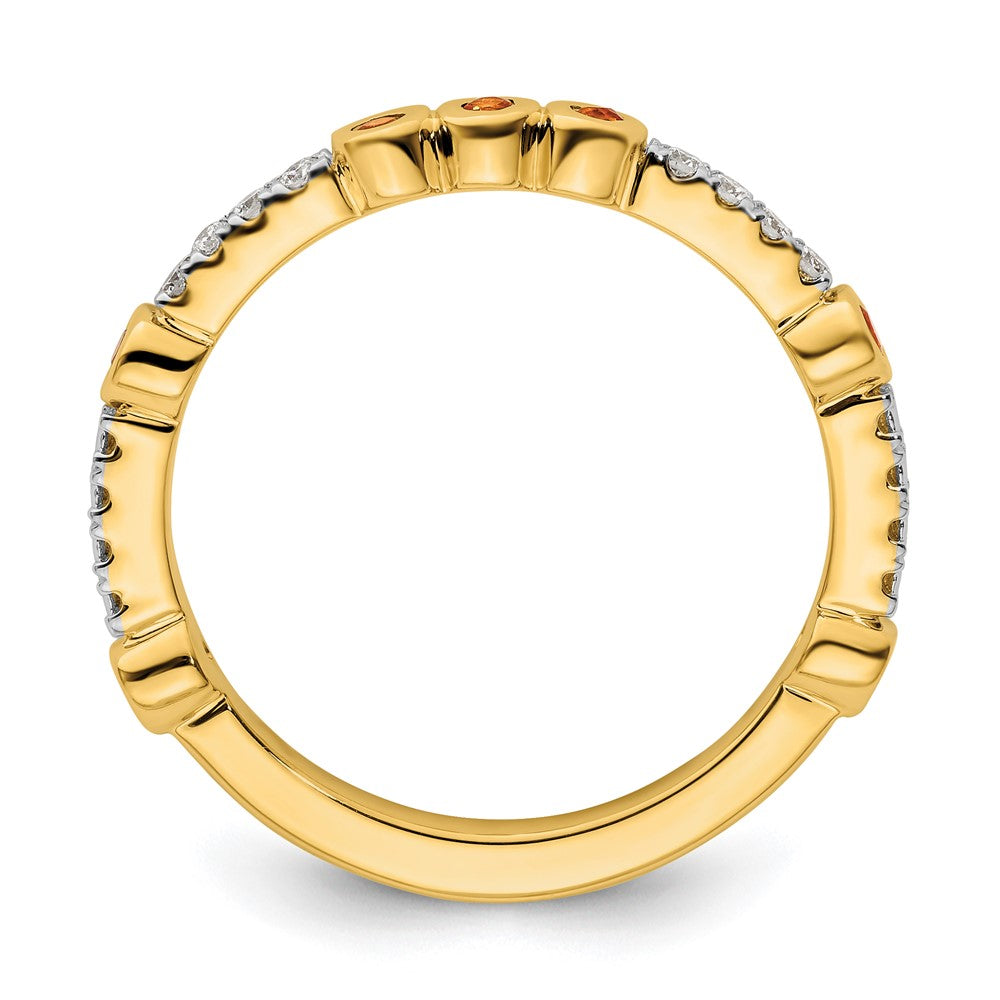 14k Stackable Expressions Citrine and Diamond Ring