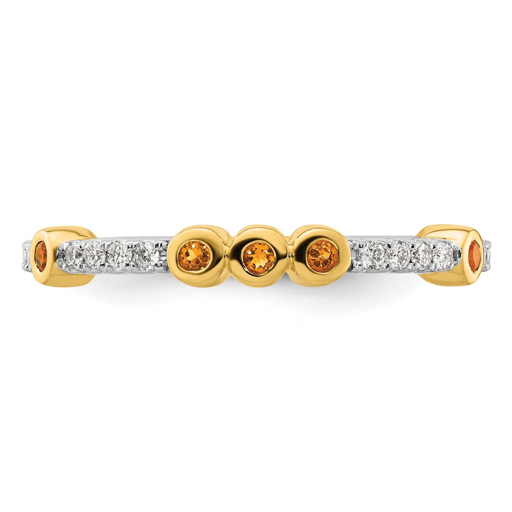 14k Stackable Expressions Citrine and Diamond Ring