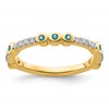 14k Stackable Expressions Blue Topaz and Diamond Ring