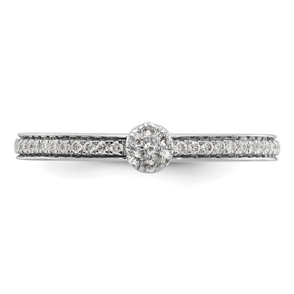 14k White Gold Stackable Expressions White Topaz and Diamond Ring