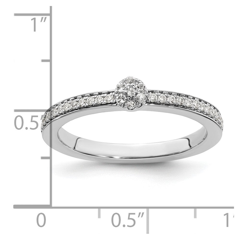 14k White Gold Stackable Expressions White Topaz and Diamond Ring