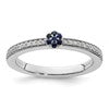 14k White Gold Stackable Expressions Created Sapphire and Dia. Ring
