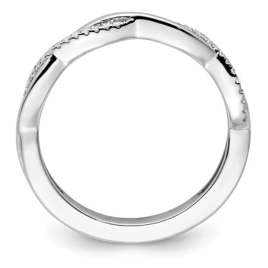 14k White Gold Stackable Expressions Diamond Twist Ring