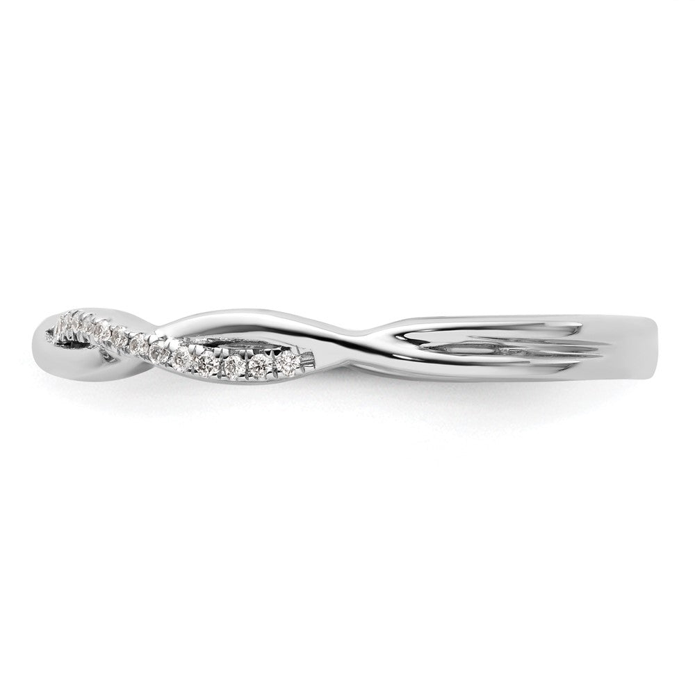 14k White Gold Stackable Expressions Diamond Twist Ring
