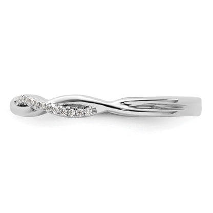 14k White Gold Stackable Expressions Diamond Twist Ring