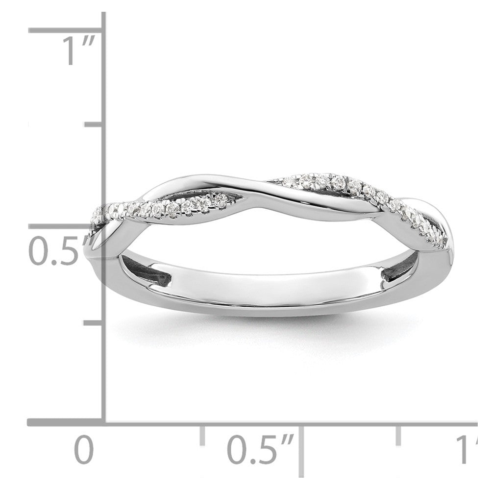 14k White Gold Stackable Expressions Diamond Twist Ring