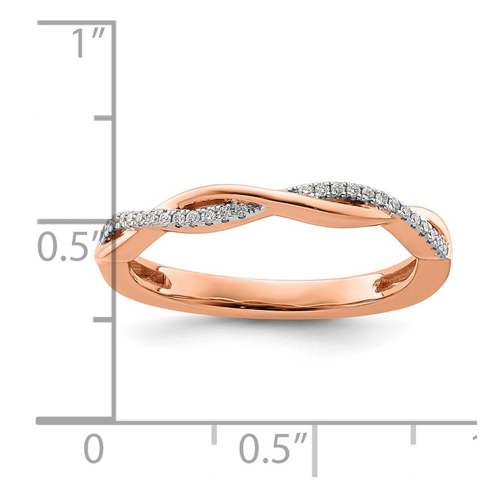 14k Rose Gold Stackable Expressions Diamond Twist Ring