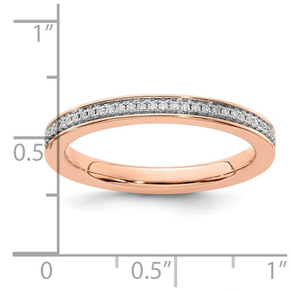 14k Rose Gold Stackable Expressions Diamond Ring